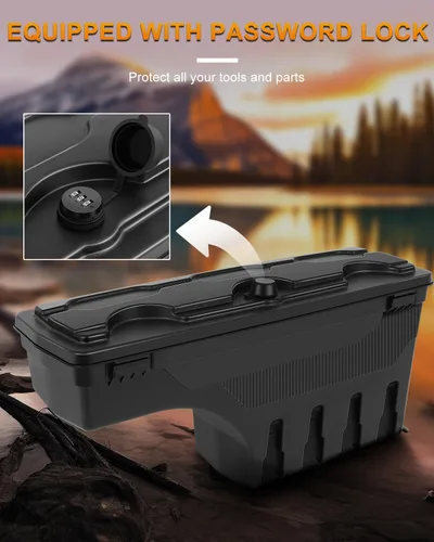 Vista 2 de ROADFAR Caja de almacenamiento para caja de camioneta con contraseña F-150 1997-2014 con contraseña, caja de herramientas para caja de herramientas