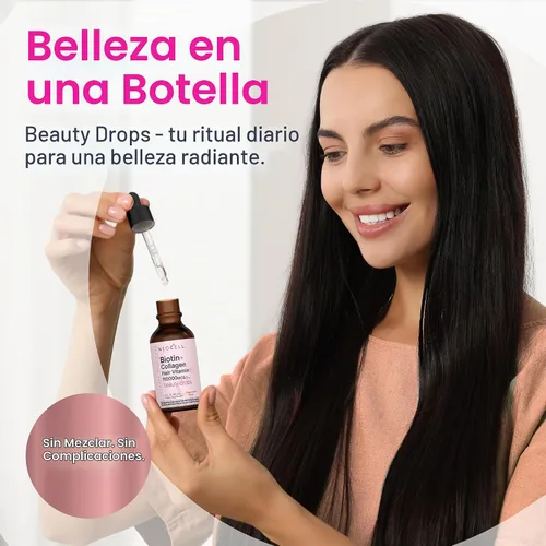 Vista 8 de NeoCell Biotina líquida y colágeno 110,000mcg Beauty Drops