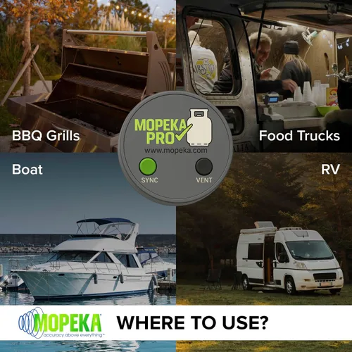 Vista 5 de Mopeka Sensor Pro Check – Indicador de nivel de sensor magnético de tanque de propano inalámbrico – Medidor de presión de tanque de gas propano
