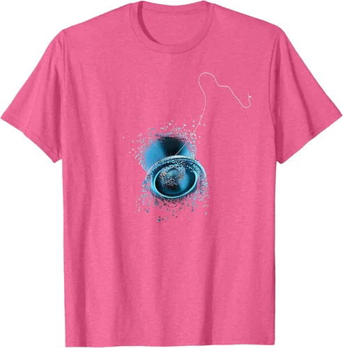 Vista 29 de Shattered Yo Yo - Camiseta de diseño azul impresionante, Negro, S