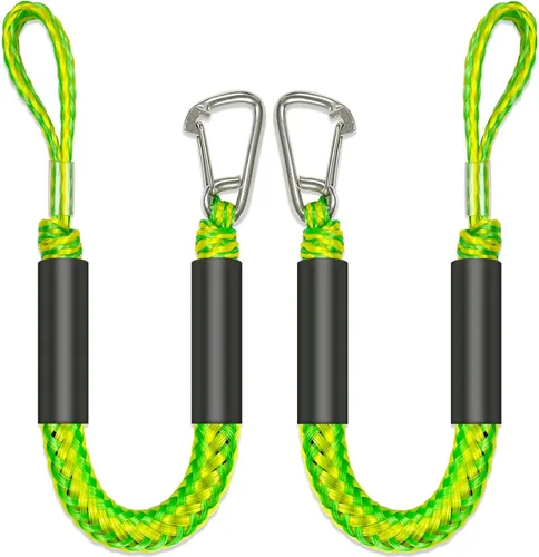 Vista 11 de Líneas de defensa de 2.5 pies, 2 piezas, líneas elásticas premium para barco con clip de acero inoxidable 316 para parachoques de barco/defensa