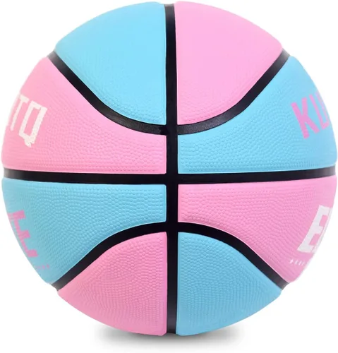 Vista 3 de KUYOTQ Pelota de baloncesto para niños y jóvenes tamaño 5 (27.5") Elite para niñas, baloncesto premium de goma para interiores y exteriores, juego