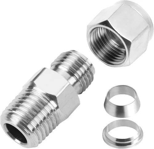 Vista 6 de Yoebor Adaptador de compresión de acero inoxidable Tubo de 1/2" OD x 1/2