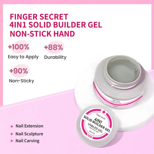 Vista 5 de Gel constructor sólido para uñas, 8.47 oz, 4 onzas, kit de uñas de gel constructor, no pegajoso para extensión de uñas, solución de engrosamiento