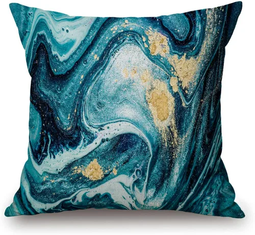Vista 25 de Solekla Funda de almohada cuadrada de lino y algodón con flores blancas y negras, funda de cojín decorativa para sofá de 18 x 18 pulgadas Sl157