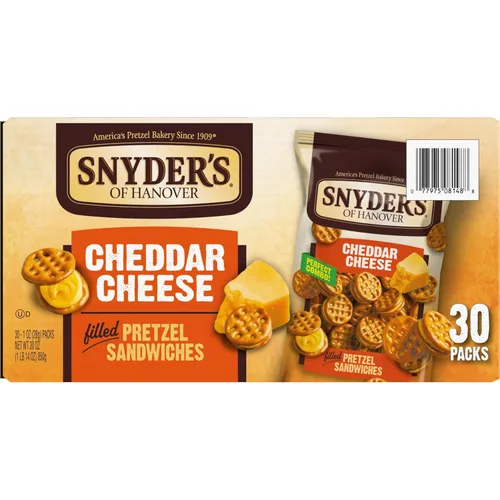 Vista 4 de Sándwiches de Pretzel de Snyder's of Hanover, Queso Cheddar, Paquetes de Aperitivos, 30