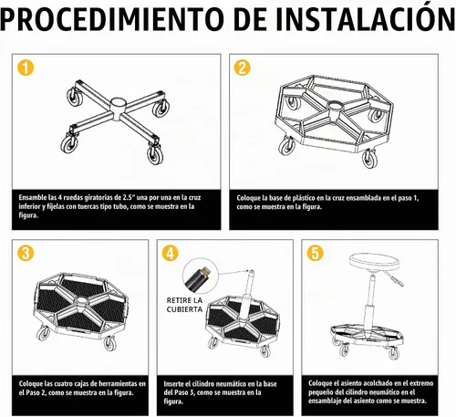 Vista 8 de Olympia Tools Taburete mecánico hidráulico ajustable con bandeja de herramientas extraíble, capacidad máxima de peso de 300 libras, 419-110-1002
