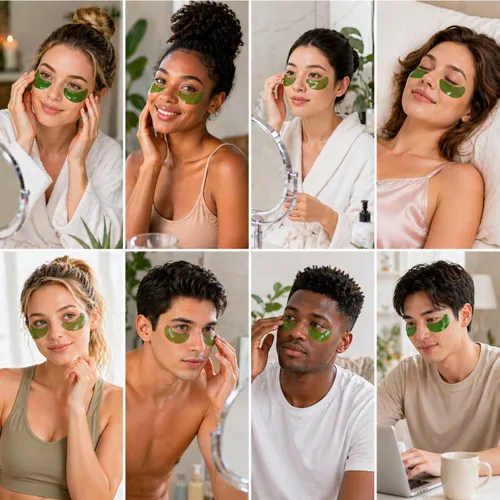 Vista 9 de Parches para debajo de los ojos, 30 pares de mascarillas de aloe vera para ojeras, ojos hinchados, arrugas, cuidado de la piel para mujeres y hombres