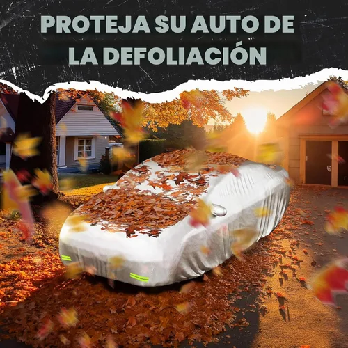 Vista 7 de Mockins - Funda para automóvil de poliéster plateado 190T, para todo tipo de clima, transpirable e impermeable, protegerá tu vehículo contra