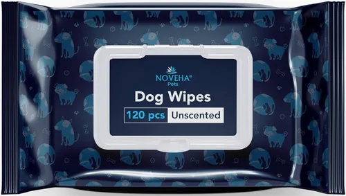 Vista 11 de NOVEHA 120 toallitas para mascotas formuladas XL para perros y gatos, seguras para pliegues faciales y de dedos, axilas, ingle, puntos calientes
