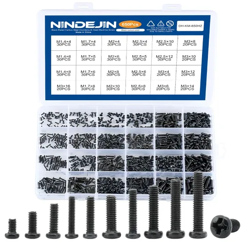 Vista 10 de Nindejin - Kit de tornillos para computadora portátil, M2, M2.5, M3, avellanados, cabeza plana, Phillips, juego de tornillos mini para reparación