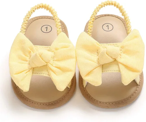 Vista 5 de COSANKIM Sandalias de verano para bebés y niñas con suela suave de flores para recién nacidos, zapatos de vestir para cuna