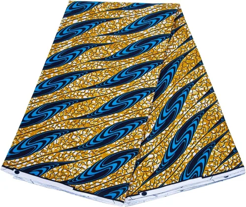 Vista 9 de Tela de algodón africana de impresión de cera Ankara de 6 yardas usada para ropa de fiesta artesanía DIY costura textiles 24FS1605