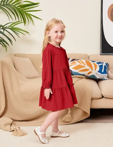 Vista 2 de Vestido de manga larga para bebé, vestido de otoño para niña