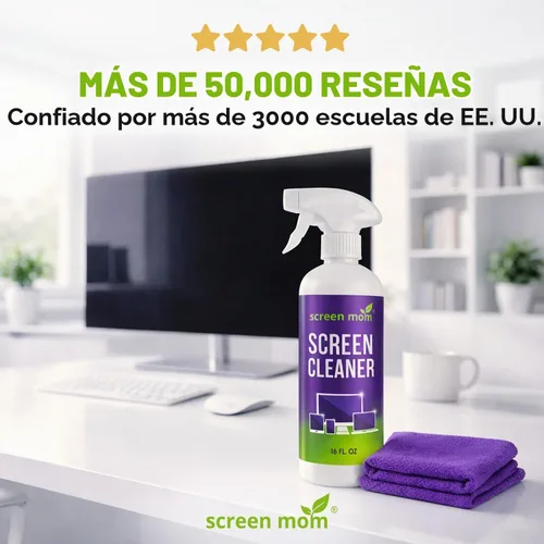 Vista 5 de Kit para limpiar pantallas: ideal para pantallas LCD y LED de televisor, computadora, laptops e iPads. Cada botella grande de 16 onzas rinde 1572