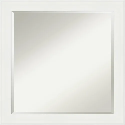 Vista 13 de Amanti Art Espejo de tocador de baño de 24 x 20 pulgadas, marco estrecho blanco tocador, espejo de pared rectangular, borde biselado, se cuelga