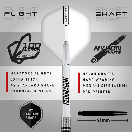 Vista 3 de RED DRAGON Pegasus - Juego de dardos de tungsteno con punta de acero, 0.81 oz con vuelos, tallos y cartera
