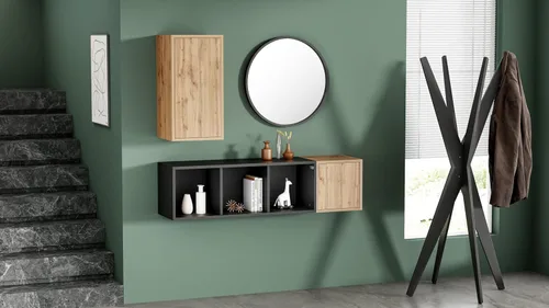Vista 6 de Mobili Fiver, Perchero, Emma Ashwood Black, Hecho en Italia