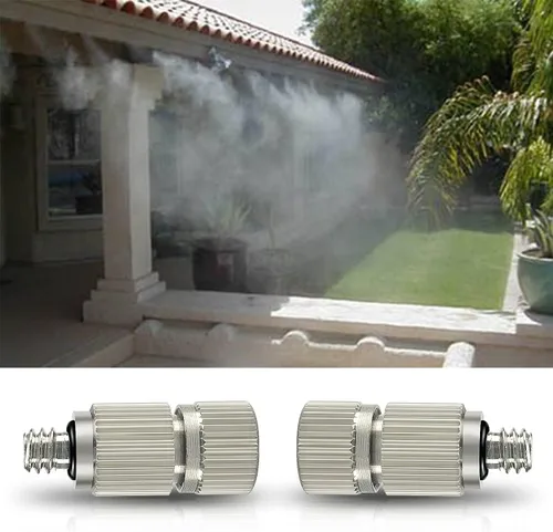 Vista 6 de Cabezal de pulverización antigoteo para exteriores de alta presión, boquilla de sistema de nebulización de enfriamiento al aire libre, boquillas
