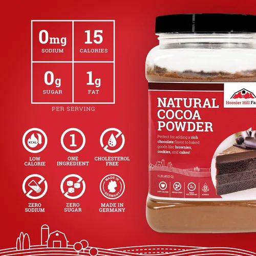 Vista 4 de Hoosier Hill Farm Cacao en polvo natural, 1 libra (paquete de 1)