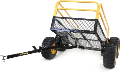 Vista 4 de Polar Trailer HDM 1400 TA – Remolque utilitario de alta resistencia con brazo de caminata tándem, 92" x 51" x 36", malla de acero de grado militar