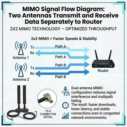 Vista 5 de 10dBi 5G 4G LTE Antena TS9 Magnética Paquete de 2 MIMO para Nighthawk M6 M5