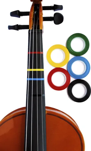 Vista 8 de Long Beach música cinta de digitación para violín, Negro