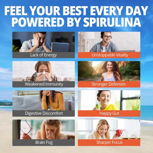 Vista 9 de Gomitas orgánicas de espirulina azul Chlorella, superalimentos y excelente fuente de alta ficocianina vegana, clorofila, complejo B, minerales