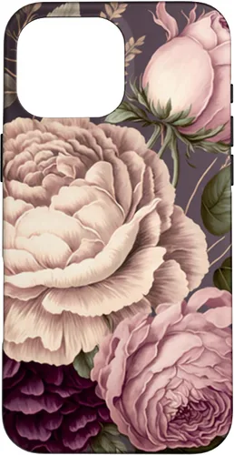 Vista 19 de Elegant Blush Pink & Purple Vintage Floral Rose & Peony Case for iPhone 17