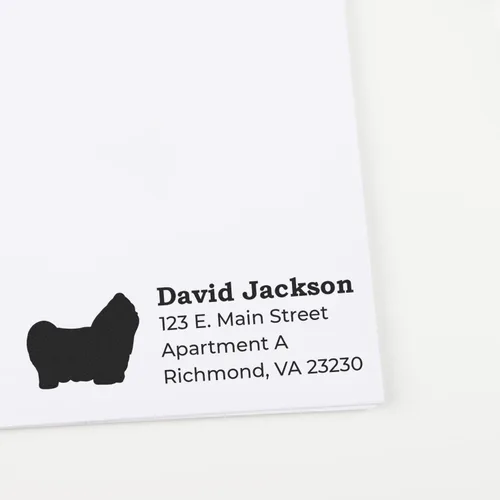 Vista 40 de Airedale Terrier Address Stamp, Custom Airedale Terrier Hand Stamp for Dog Lovers, Duo Rubber Return Address for Pet Owners