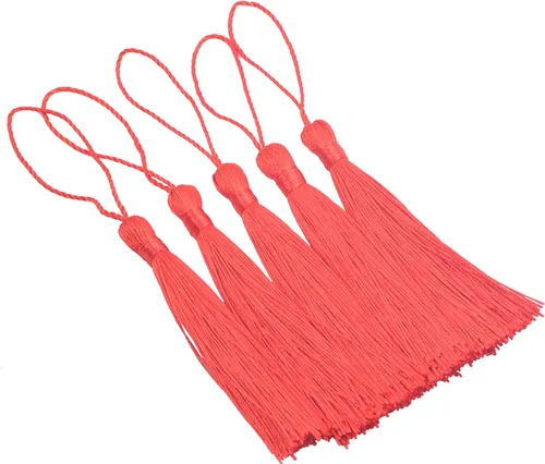 Vista 14 de KONMAY, borlas pequeñas y suaves, con bucles para proyectos de bricolaje, hechas a mano, sedosas, de 3.5 pulgadas, 20