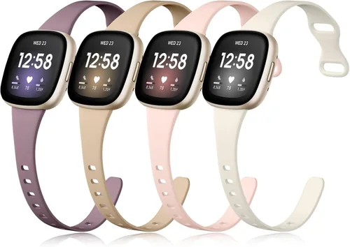Vista 17 de Getino Compatible con Fitbit Versa 3/Versa 4 Bandas/Sense/Sense 2 Bandas para Mujer y Hombre, Accesorios de Banda Deportiva Fina y Duradera, Pequeña