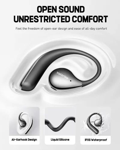 Vista 4 de Valorise Auriculares inalámbricos de conducción ósea de oído abierto T60 Negro
