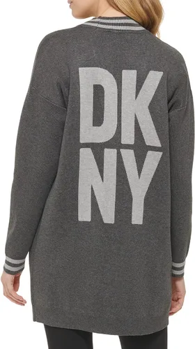 Vista 4 de DKNY Suéter de manga larga con logotipo grande para mujer