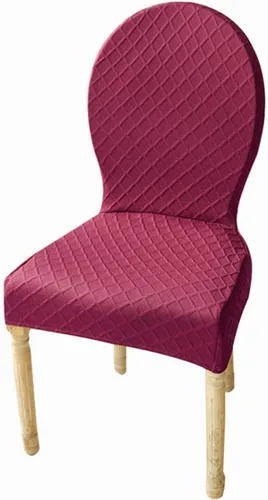 Vista 9 de Juego de 4/2 fundas para sillas de comedor con respaldo redondo, fundas para sillas de comedor sin brazos, patas de madera maciza, modernas sillas