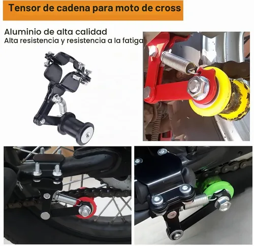 Vista 5 de Tensor de Cadena Universal para Bicicleta Motorizada Tensor de Cadena Pesada Ajustador Tensor de Cadena de Piñón de Resorte para Bicicleta