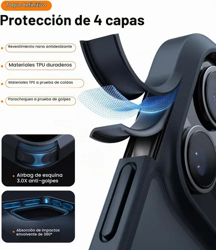 Vista 3 de TORRAS Funda para iPhone 16 Pro Guardian a prueba de golpes, protección de prueba de grado militar 4X, botones DIY antiarañazos, delgada, fina,