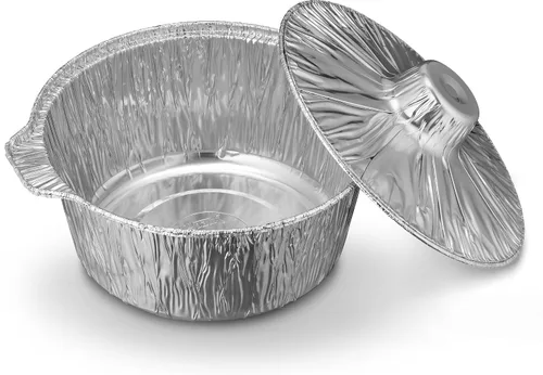 Vista 9 de Macetas desechables de aluminio con tapas, grandes, 5.5 cuartos de galón, paquete de 1 maceta desechable de aluminio