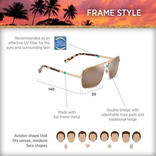 Vista 7 de Maui Jim Gafas de sol polarizadas de aviador brújula para hombre
