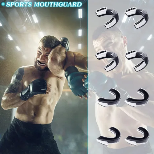 Vista 5 de 8 protectores bucales de fútbol juvenil con correa, protector bucal deportivo suave para fútbol, baloncesto, hockey, boquilla deportiva para niños