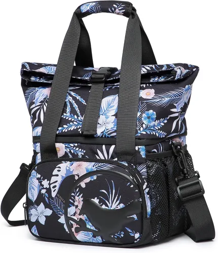 Vista 13 de SUNNY BIRD Lonchera con doble compartimento aislada para mujeres y hombres (azul aguamarina 01)