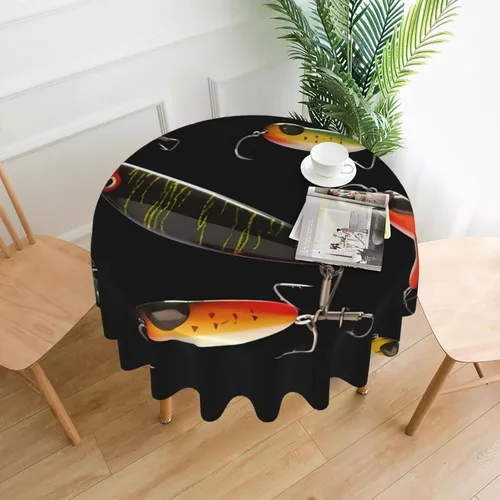 Vista 9 de Mantel redondo de 60 pulgadas impermeable con estampado de bulldogs ingleses, mantel circular para cocina, comedor, arrugas, mantel redondo