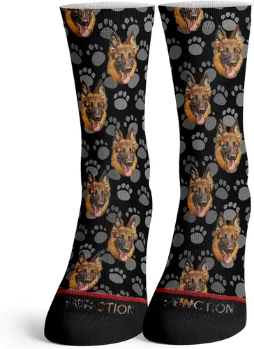 Vista 2 de Función - Calcetines de moda con diseño de cabeza de perro pastor alemán