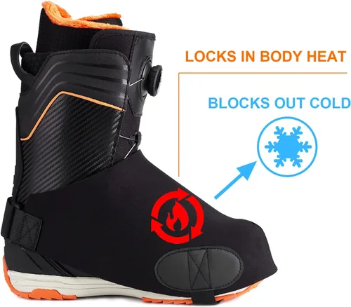 Vista 6 de Qchengsan Fundas para botas, cubierta para botas de esquí, fundas de zapatos para nieve, mantiene los calentadores de pies y calentadores, regalos