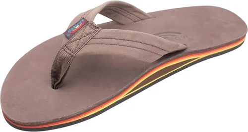 Vista 8 de Sandalias Rainbow para hombre de una sola capa de cuero Premier Cafe