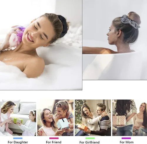 Vista 2 de Ivyu Toalla de microfibra para secar el cabello, banda elástica grande de fibra para rizar el cabello para la ducha, productos para el cabello