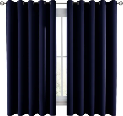 Vista 41 de LUX Décor - Juego de 2 paneles de cortinas opacas de alta calidad de 63 pulgadas de largo, cortinas de oscurecimiento de habitación con aislamiento
