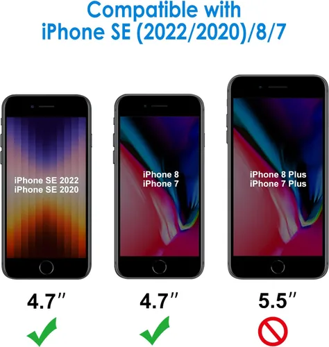 Vista 2 de JETech Protector de pantalla de privacidad para iPhone SE 3/2 (Edición 2022/2020), iPhone 8 y iPhone 7, Película de vidrio templado anti espía, 2