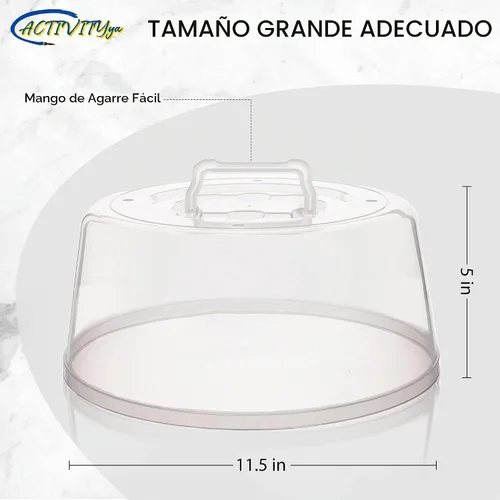 Vista 2 de Cubierta grande para microondas para alimentos, tapa protectora de salpicaduras, funda de soporte para pasteles, tamaño 11.5 pulgadas x 5 pulgadas