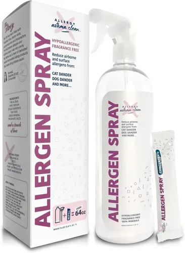 Vista 10 de Allergy Asthma Clean Aerosol de alérgenos, mascotas, alergias al polvo y más, aire y superficie, solo tienes que añadir agua, botella, más de 33